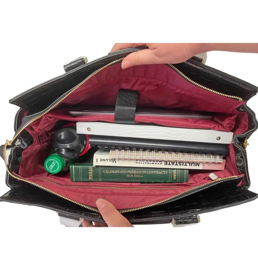 EXECUTIVE Black Rolling Briefcase for Women, Laptop Bag for Women Work Tote